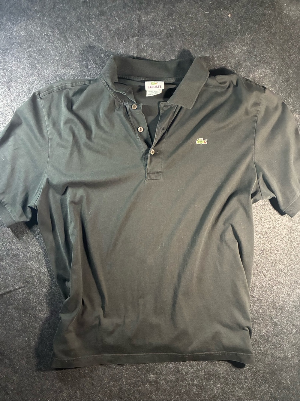 Lacoste Black Polo with Green Crocodile Logo